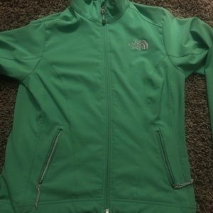 Green North Face Zip up jacket
